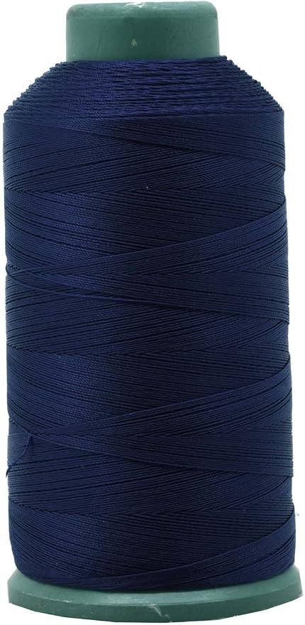 Mandala Crafts Size 69 210D T70 Navy Blue Bonded Nylon Thread, 1500 YDs