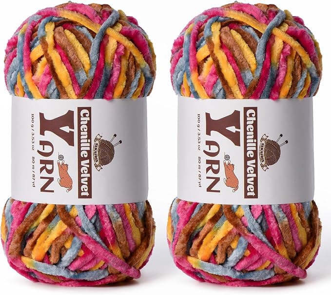 Chenille Crochet Sunrise Yarn 2 Pack