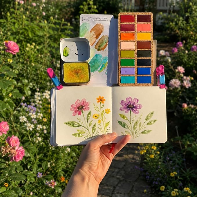 Viviva Travel Watercolor Paint Set - Spring Pan Set
