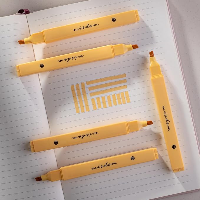 DIVERSEBEE Bible Highlighters with Soft Chisel Tip, No Bleed (Yellow)