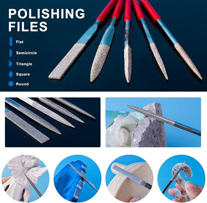 LET'S RESIN Resin Polishing Kit, 33-Piece Sanding and Finishing Tools | Includes Sandpaper, Resin Files, Polishing Strips and Blocks, Scissors, Brush and Cloth for Finishing Resin Jewelry