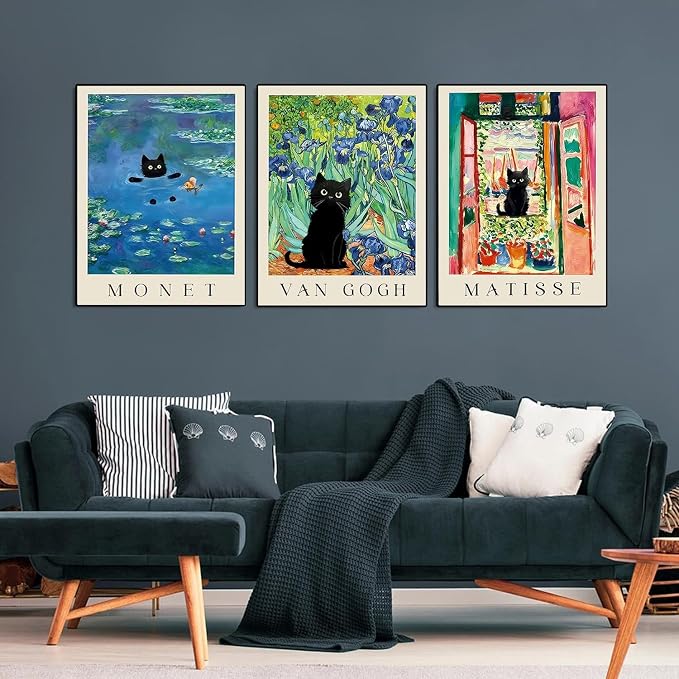 3 Pack Black Cat Diamond Art Kits for Adults Diamond Painting Kit Beginner