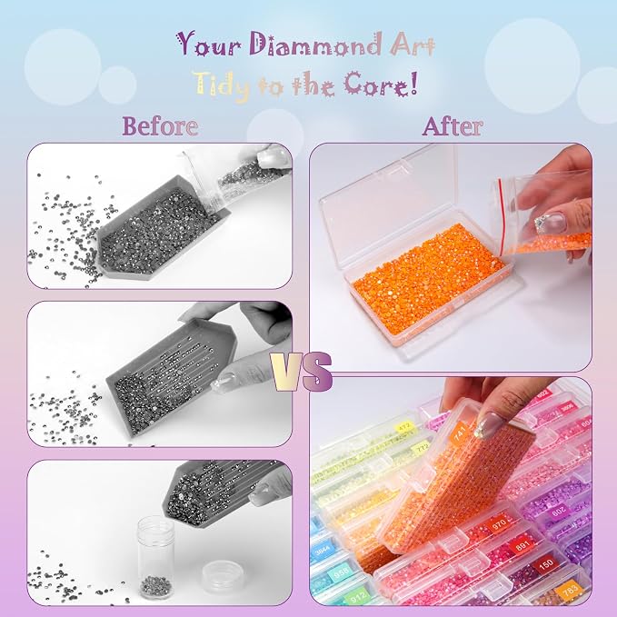 QTFOUND Diamond Art Painting Storage 2pack 54pcs Storage Trays Organizer