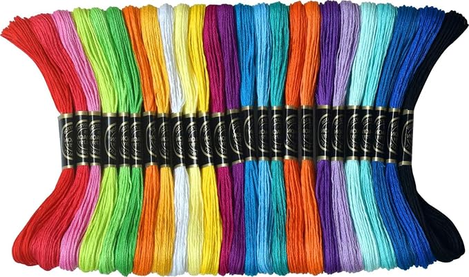 25 Rainbow Colors Embroidery Floss - Cross Stitch Threads - Friendship Bracelets Floss - Crafts Floss- Hand Embroidery Thread