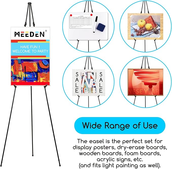 MEEDEN Metal Display Easel Stand 63": Art Tripod Easel with Carry Bag