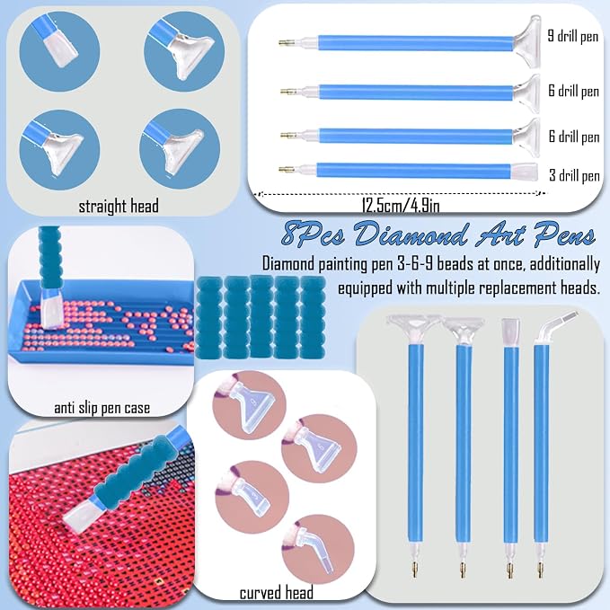 NLXCXUCY 158pcs Diamond Art Accessories Kit All-Inclusive Diamond Painting Tool Set with A4 Diamond Painting Light Pad,Diamond Art Sealer Glue,Diamond Correction,Pens Storage Box for DIY Craft