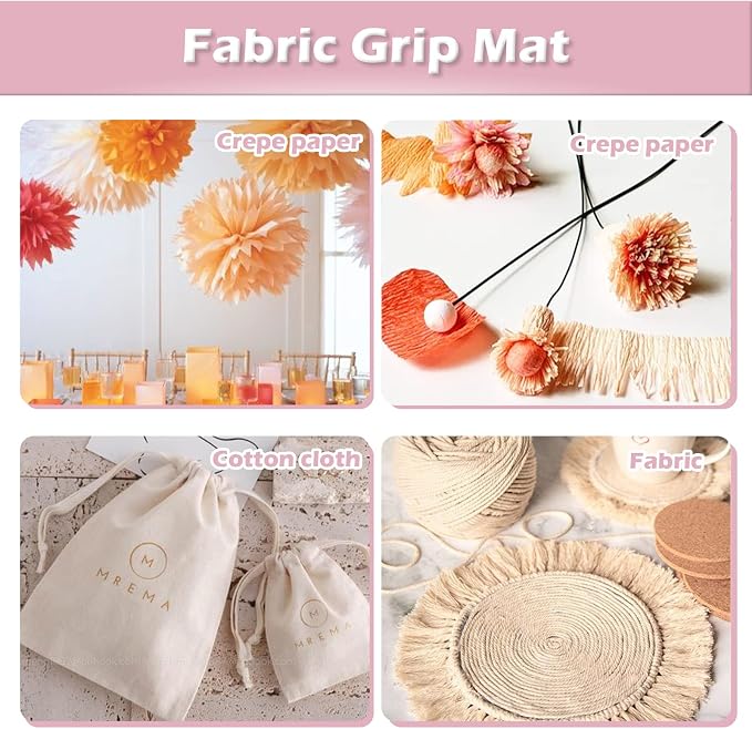 HTVRONT Fabric Grip Cutting Mat 12x12, 2 Pack, Quilting & Crafting | Compatible with Cricut Maker 4/3/Maker, Explore 5/4/3/Air 2/One Machine, Fabric Adhesive Sticky, Quilting Cutting Mats