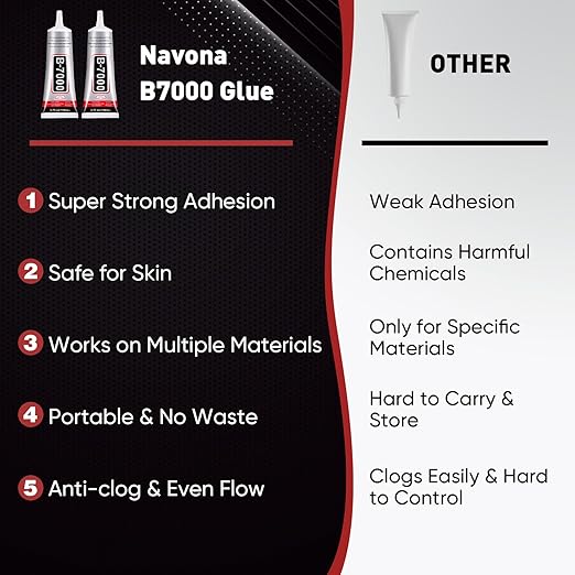 2 PCS 110ml B7000 Rhinestone Glue Clear, Bedazzling Glue for Craft, Jewelry