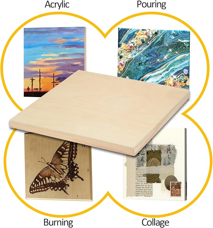 Falling in Art 2 Pack 36x36'' Unfinished Gallery Birch Wood Canvas Panels