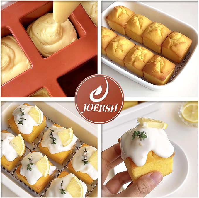 JOERSH Cube Cake Silicone Mold, 2" x 2" x 2", 8-Cavity