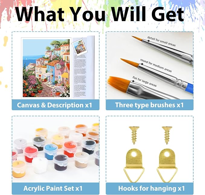 Paint by Numbers Kit for Adults, Adult Paint by Number Kits 16x20 Inch | Landscape Paint by Numbers Kit for Adults, Acrylic Painting by Numbers, DIY Arts and Crafts for Gifts or Home Decor