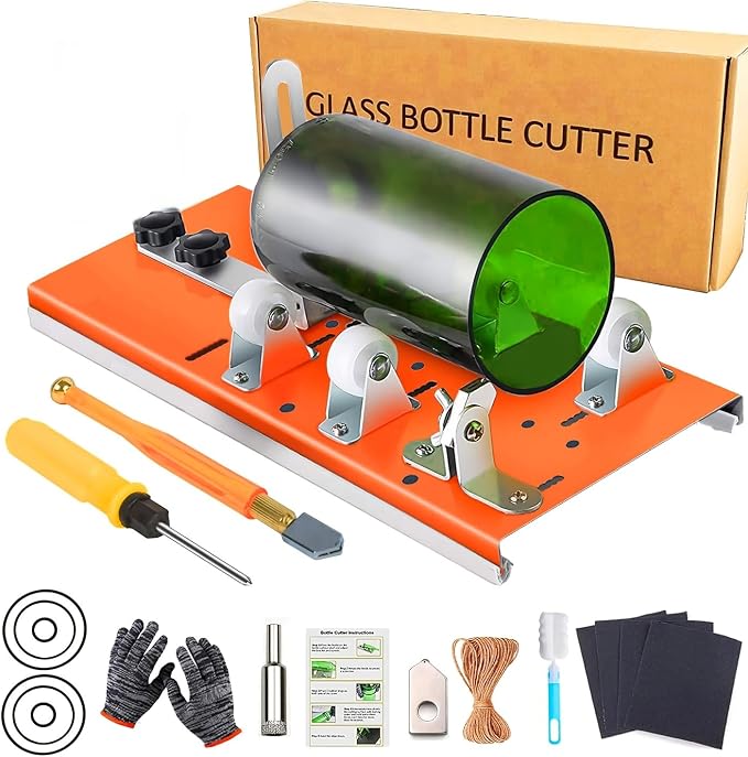 Glass Bottle Cutter Tool Kit, DIY Cutting Machine for Wine, Beer, Whiskey, Champagne, and Liquor Bottles