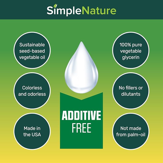 SimpleNature 100% Pure Vegetable Glycerin - 5 Gallon with Easy-Pour Spout - Natural Pure Food/Cosmetic Grade for Skincare, Haircare, Cosmetics, Soapmaking, Crafts - Softening & Moisturizing Humectant