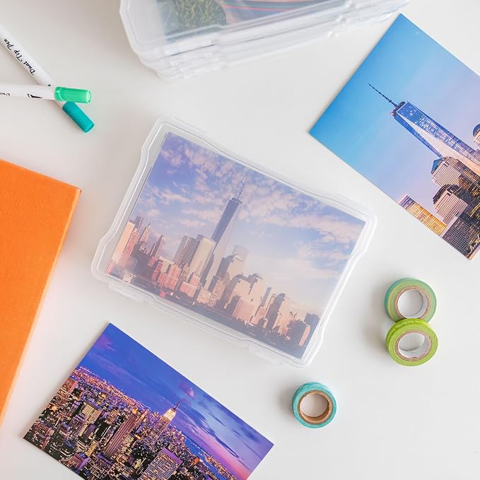 IRIS USA Photo Storage Cases |Made in USA| Fits 5"x7", (10-Pack) - Clear