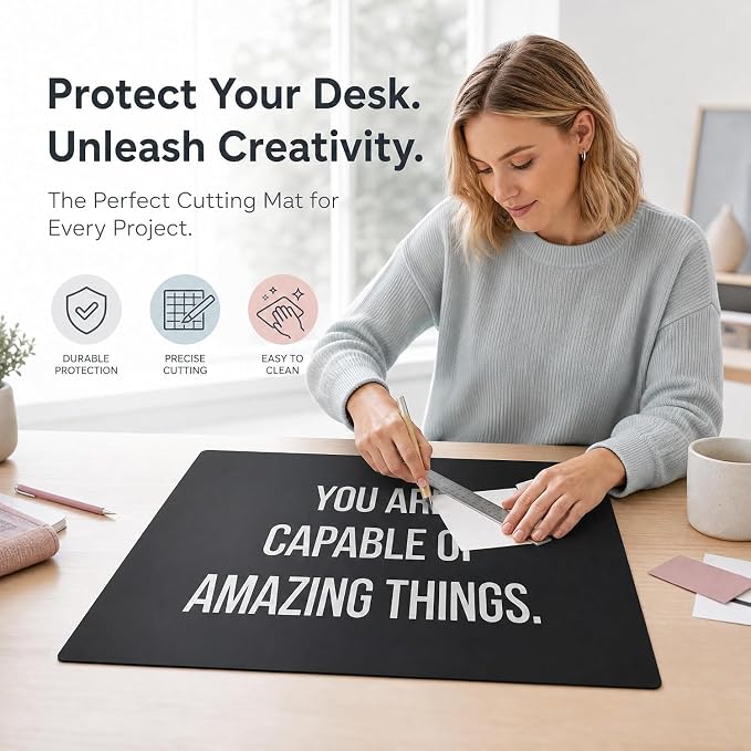 23" x 17" Self Healing PVC Cutting Mat, A2-Black or Green