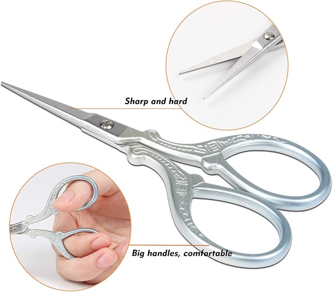 Embroidery Scissors Set with Leather Sheaths for Sewing Crafting, Art Work, Threading, Needlework DIY Tools Dressmaker Small 3.6 inch Shears Cross Stitch Knitting Scissor | Hisuper Sewing Crafting, Art Work, Threading, Needlework DIY Tools Dressmaker S...