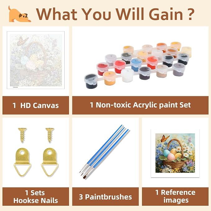 Reivworl Easter Paint by Numbers Kit for Adults Beginner 16×20 inch