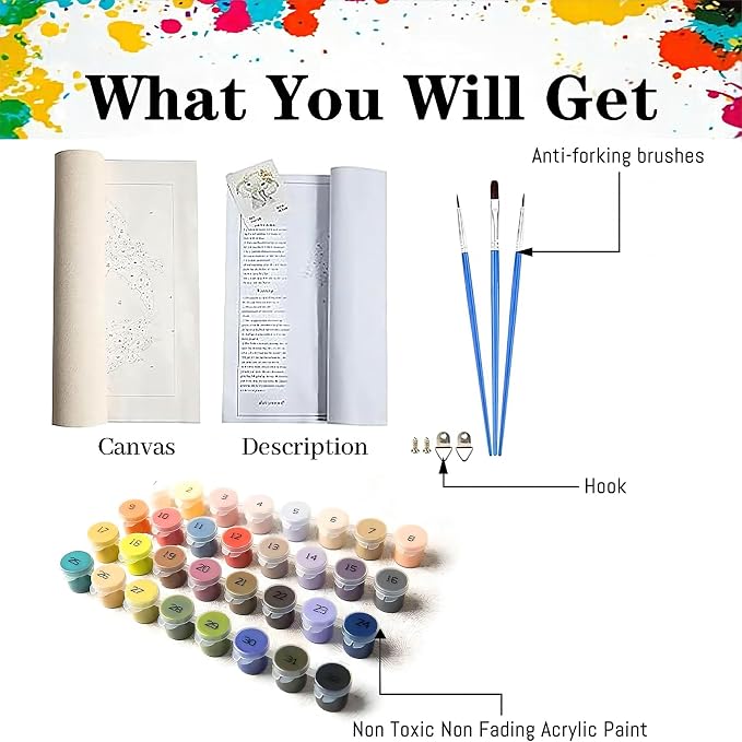 Flower Paint by Number for Adults, Paint by Numbers for Adults Beginner | Florals Paint by Numbers, DIY Acrylic Oil Easy Painting by Numbers for Gift Home Wall Decor (Flowers, 16x20 inch) Frameless