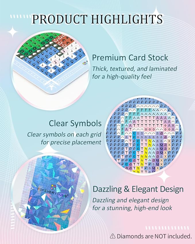 forever young Freestyle Mini Diamond Art Cards, No Pattern–Round, No Drills