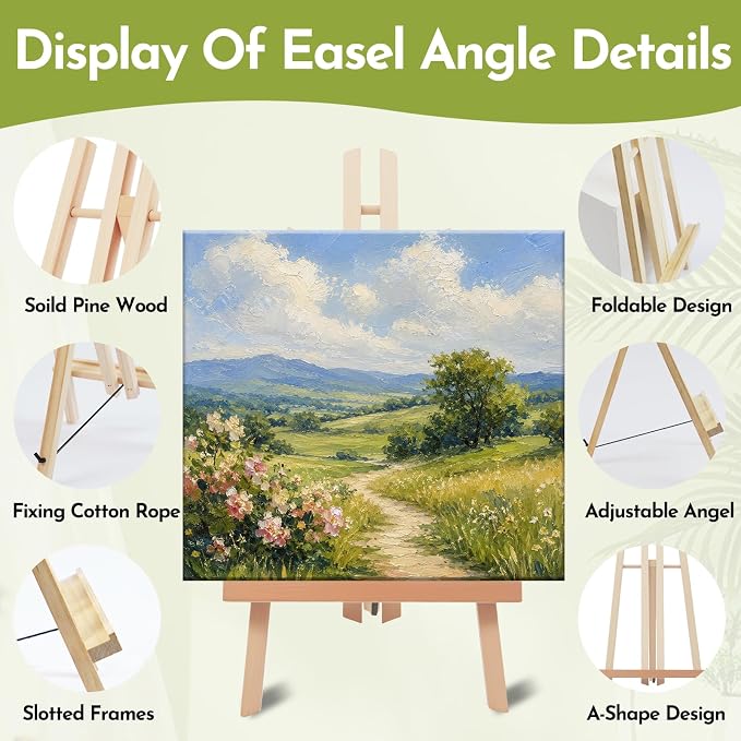 Conda 2 Pack 17 Inch Wooden Tabletop Easel Stand, A-Frame Art Painting Easel for Painting, Display & Art Creation, Canvas Holder for Artists, Students & Hobbyists