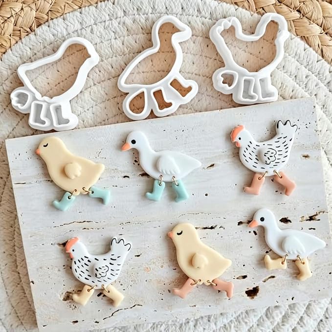 9Pcs Farm Animal Clay Cutters