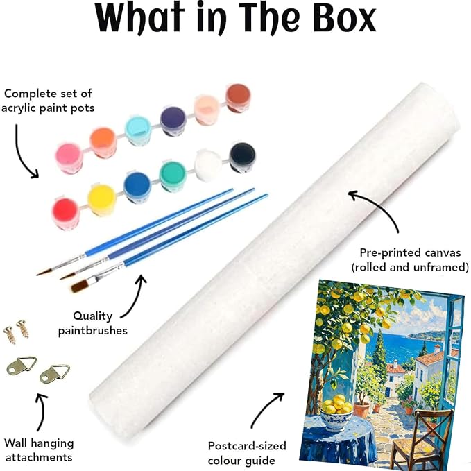 Beach Cute Lemons Paint by Numbers Kit for Adults Beginner (Without Frame)