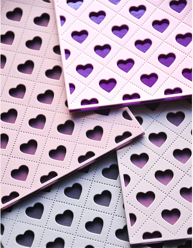Cutting Dies 3D Metal Stencils Scrapbooking Tools DIY Craft Carbon Steel Embossing Template for Paper Card Making Album Arts Supplies (Four-Leaf Droplet & Heart Frame-14.5x11.2cm)