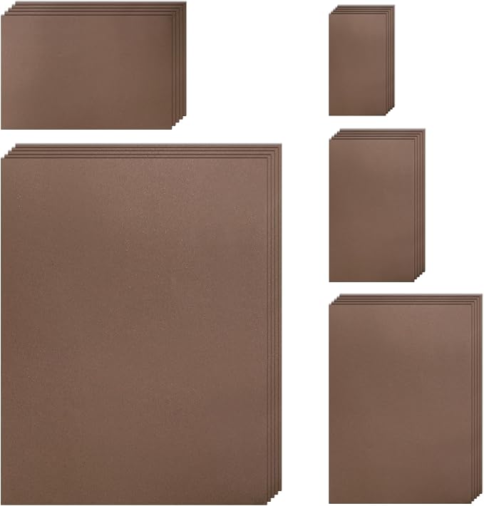 Silunkia 500 Sheets Coffee Color 5 Assorted Size Crafts Paper 75lb