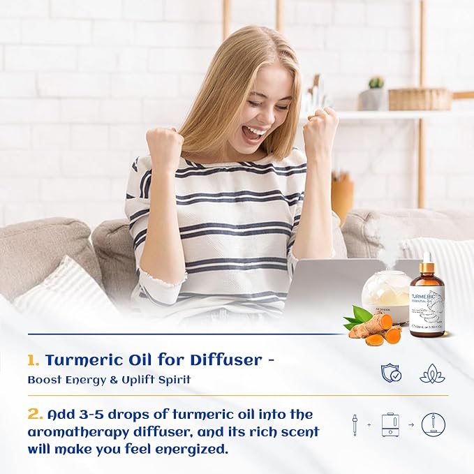 HIQILI Turmeric Oil for Face, Skin Care & Aromatherapy