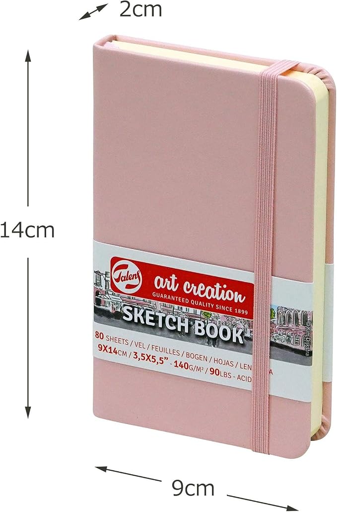 Talens Art Creation Sketchbook, Pastel Pink, 80 Sheets, 3.5 x 5.5 in