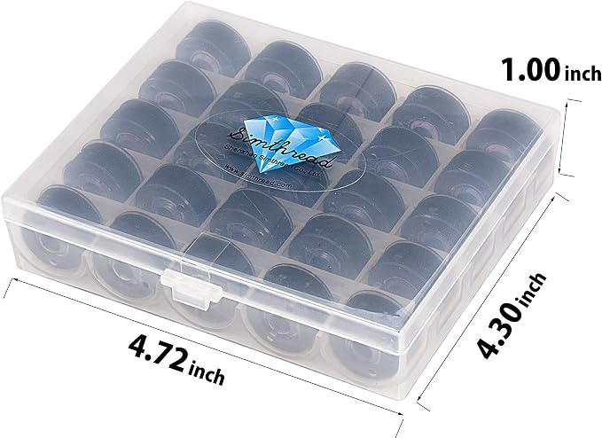 Simthread 25pcs Size A SA156 90WT Prewound Bobbin Thread - Black