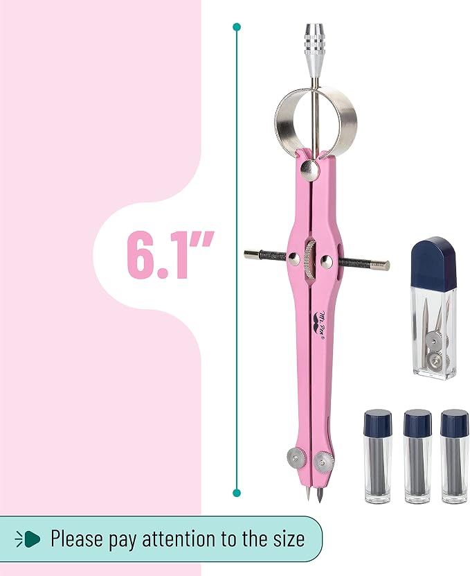 Mr. Pen- Professional Compass for Geometry, Extra Lead | Metal Compass Drawing Tool for Students, Drafting and Engineering, Technical Drawings, Circles and Geometry Projects