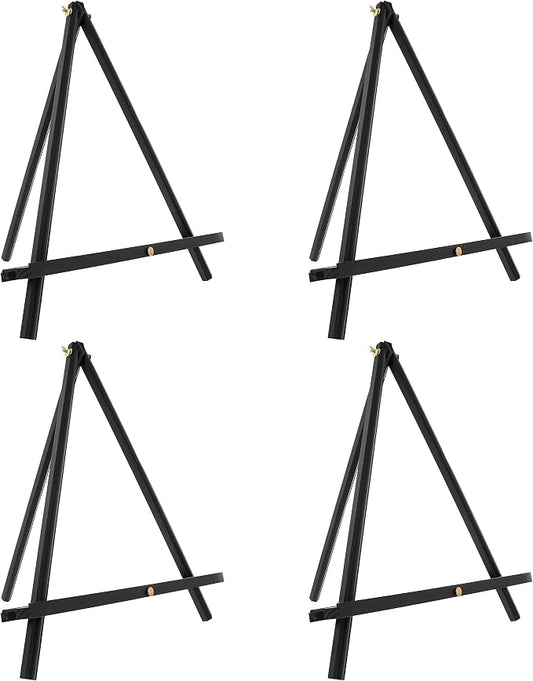 U.S. Art Supply 12" Black Wood Tabletop Easel (4 Pack) - Adjustable