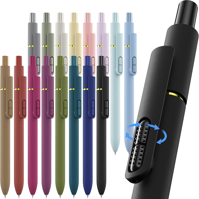Colorful Gel Pens, 16 Pack 0.7mm Colored Ink Quick-Drying No Bleed