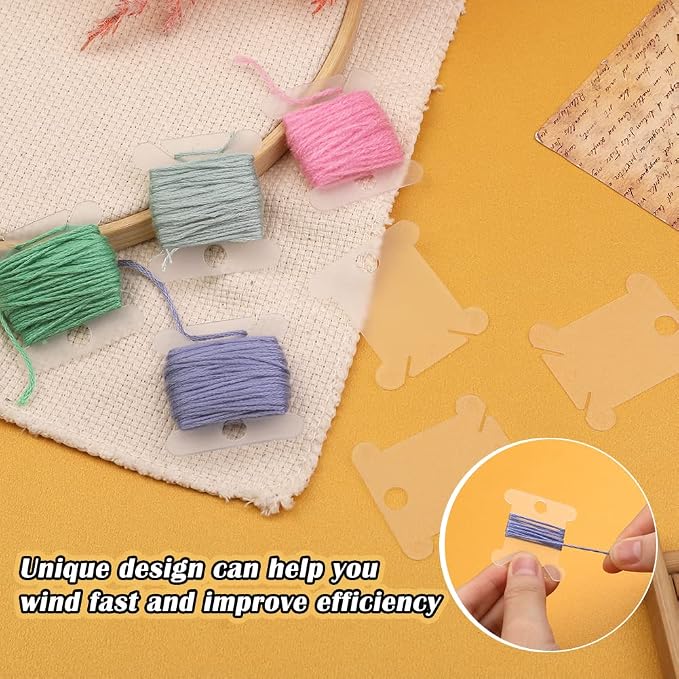 LOKUNN Embroidery Floss Bobbins 150 PCS Embroidery Floss Organizer