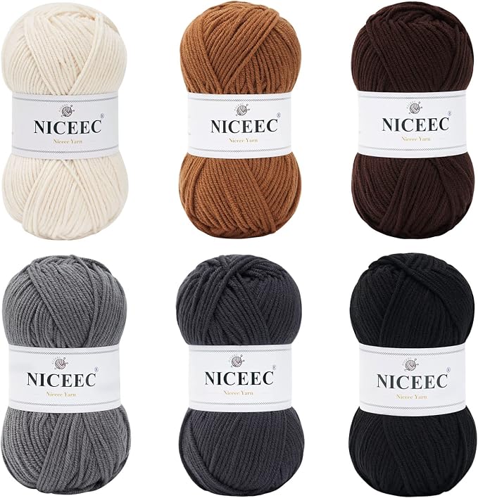 NICEEC 300g Soft Assorted Colors Yarn 100% Acrylic 870yds -Series 6