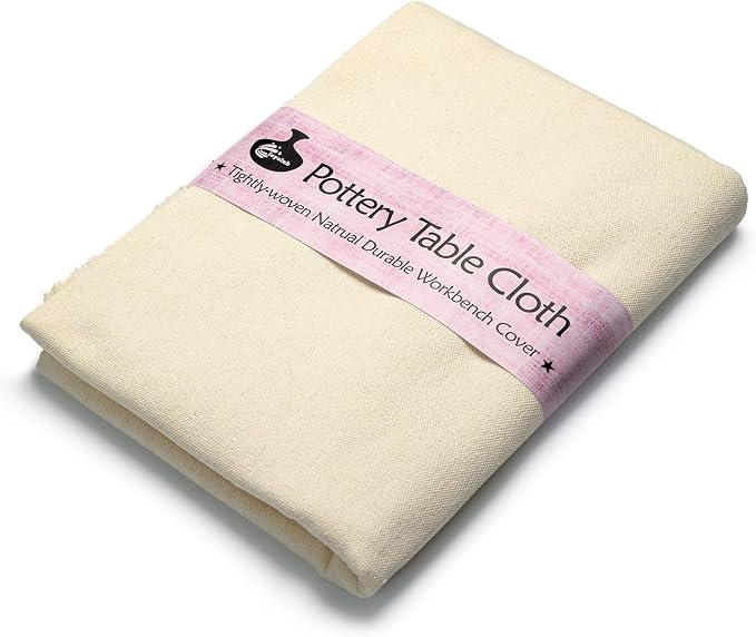Pottery Tablecloth-Heavy Duty Linen Cotton Blend, 62x39 Inches | High Absorbency Textured Surface for Pottery Making, Oil Painting, Various Handmade Crafts (1PCS)