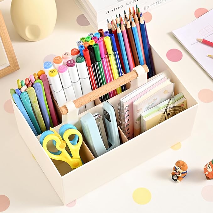 Buqoo Desk Organizer with 8 Compartments for Office Supplies