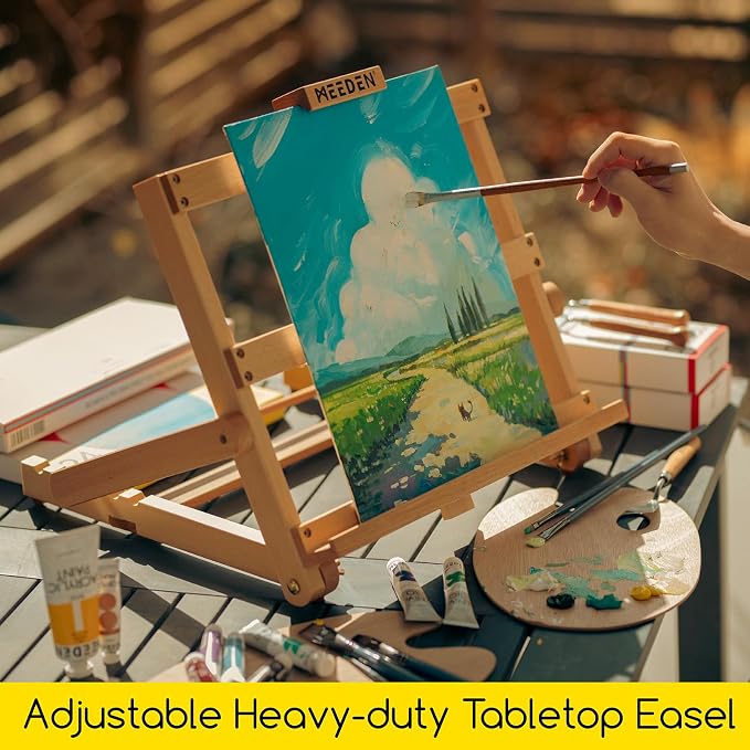 MEEDEN Heavy Duty H-Frame Eaesl: Tabletop Easel 6 Adjustable Position
