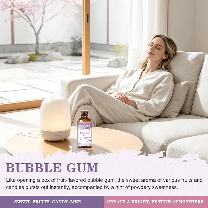 EUQEE Bubble Gum Fragrance Oil 100ML/3.38 Fl Oz Sweet Scent for Diffuser