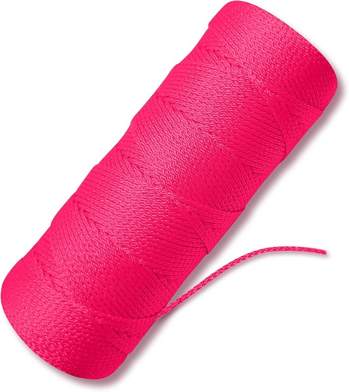 Fluorescent Pink String 500 Ft - #18 Neon Pink Twine - Nylon String Line for Mason Line, Construction, Leveling