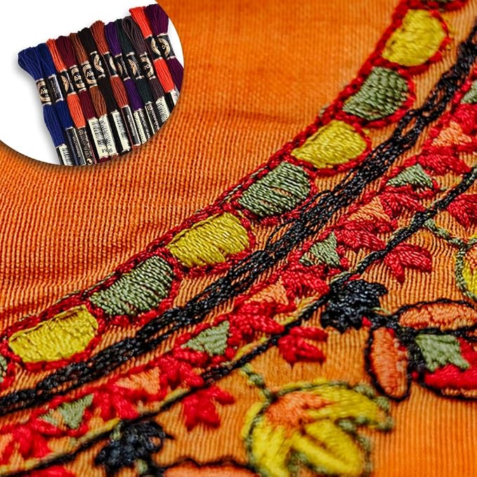 12 Skeins 6 Strands Hand Variegated Embroidery Floss Gradient Cross Stitch Thread Polyester Friendship Bracelet String Yarn Bracelets Threads Bulk for Sewing Knitting Craft Crochet Stitching