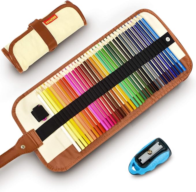 COVACURE Colored Pencils, 36 Pack Premier Color Pencil Set | Colored Pencil Set with Sharpener and Canvas Pencil Bag, Soft Core, for Drawing, Sketching, Blending, Shading & Art Supplies