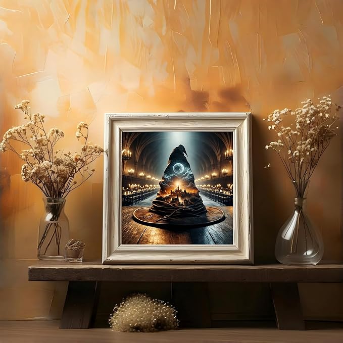 EIBEILI Magic Castle Diamond Art Kits for Adults,Magic Hat Diamond Painting Kits for Adults Beginner,5D DIY Full Round Drill Diamond Dots Paintings for Home Wall Decor Gift 14X14inch