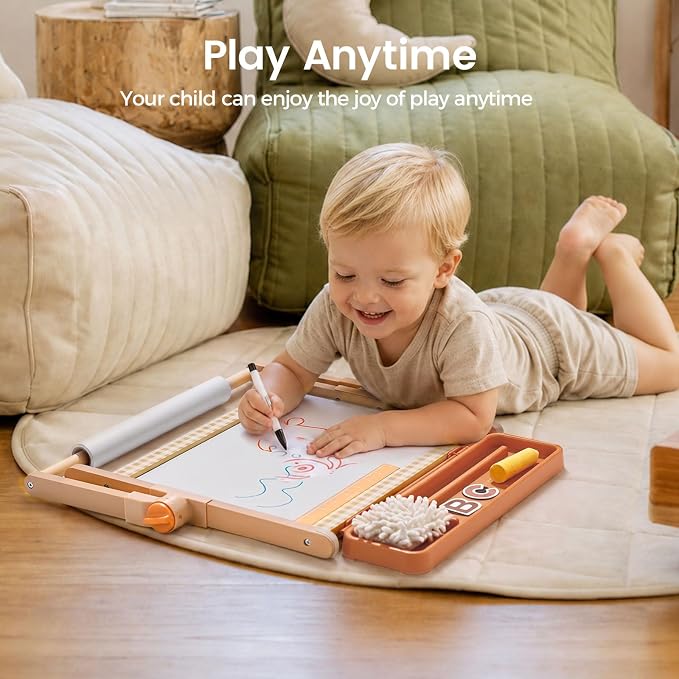 Tiny Land Tabletop Kids Art Easel, 5-Level Magnetic Drawing Board