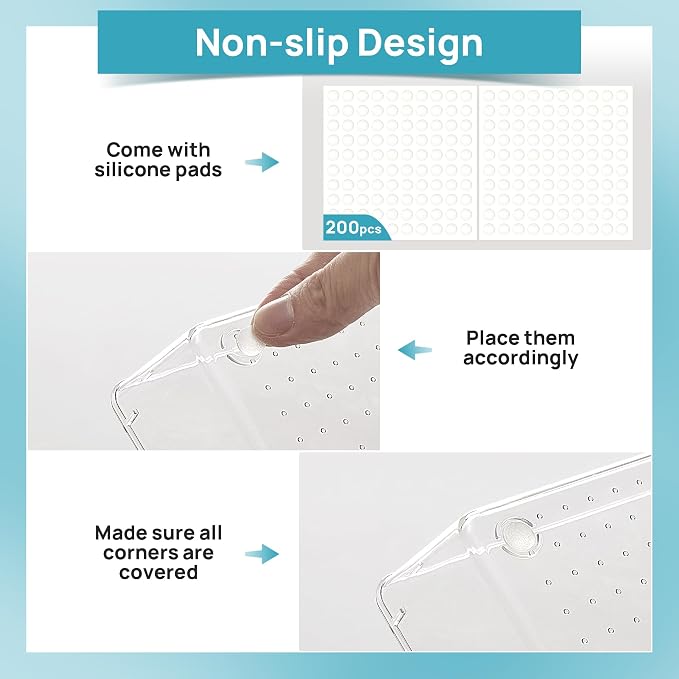 Vtopmart 44 PCS Clear Plastic Drawer Organizers Set, Vanity Organizer Trays
