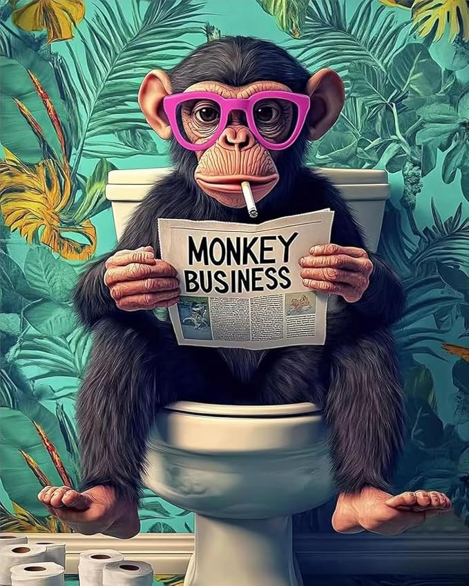 Diamond Art Kits for Adults,Funny Monkey Diamond Painting Kits 12x16in