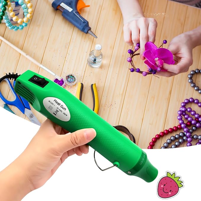 Heat Gun, Mini Hot Air Gun for Crafting Embossing Shrink Wrap, Green | DIY Crafts, Portable, Embossing, Shrink Wrapping, Drying Paint
