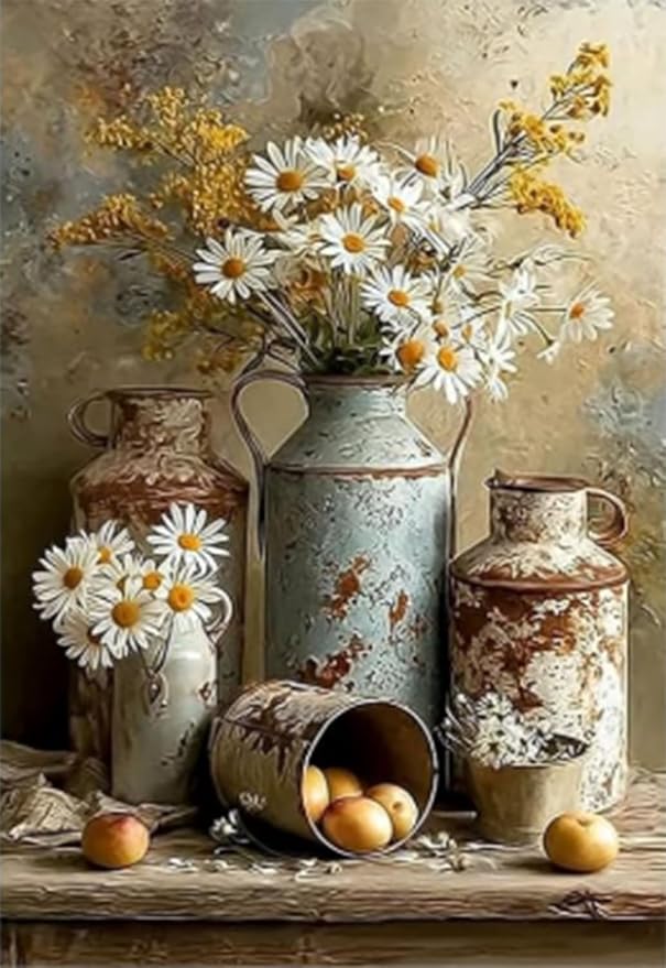 Diamond Art Kits for Adults,Vintage Flower Diamond Painting Kits 12x16in