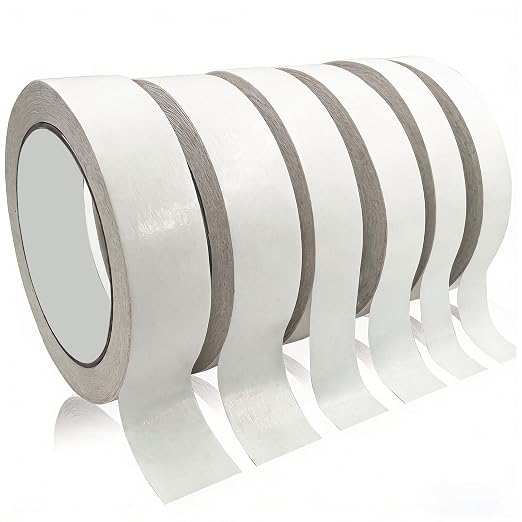 6 Roll 3 Sizes Double Sided Tape for Clothes, Hemming, Scrapbook Supplies | Tear-by-Hand Heavy Duty Multi-Size Fabric Tape, Double-Sided Hem Tape for Clothing, Gifts Box, Scrapbooking